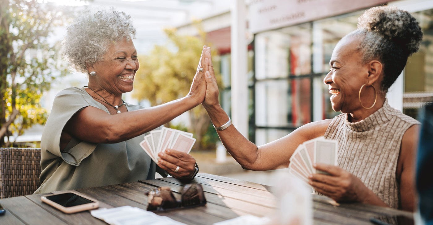 The ‘aunties’ playing cards. iStock photo by Andreswd.