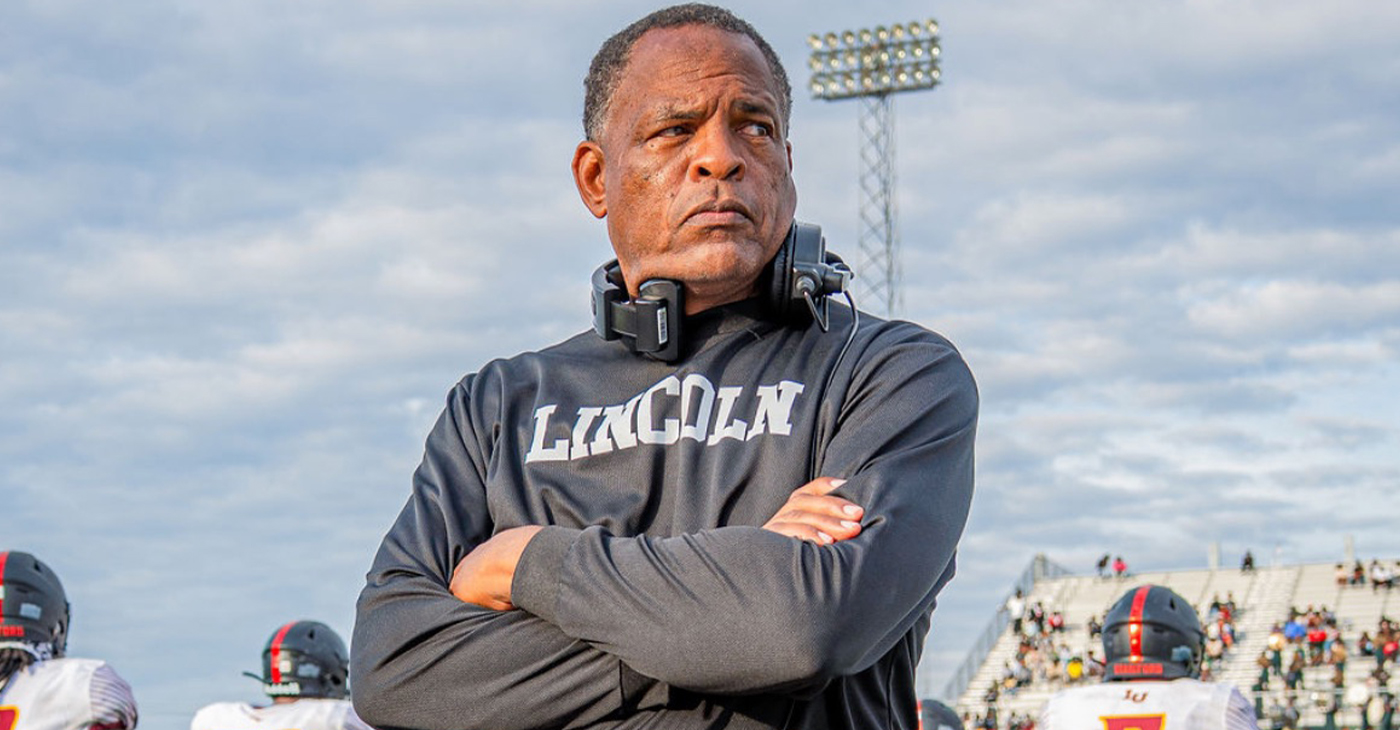 NCAA football history was made this year when Head Coach from Mississippi Valley State, Terrell Buckley and Head Coach Desmond Gumbs both had starting kickers that were Women. This picture was taken after the game.