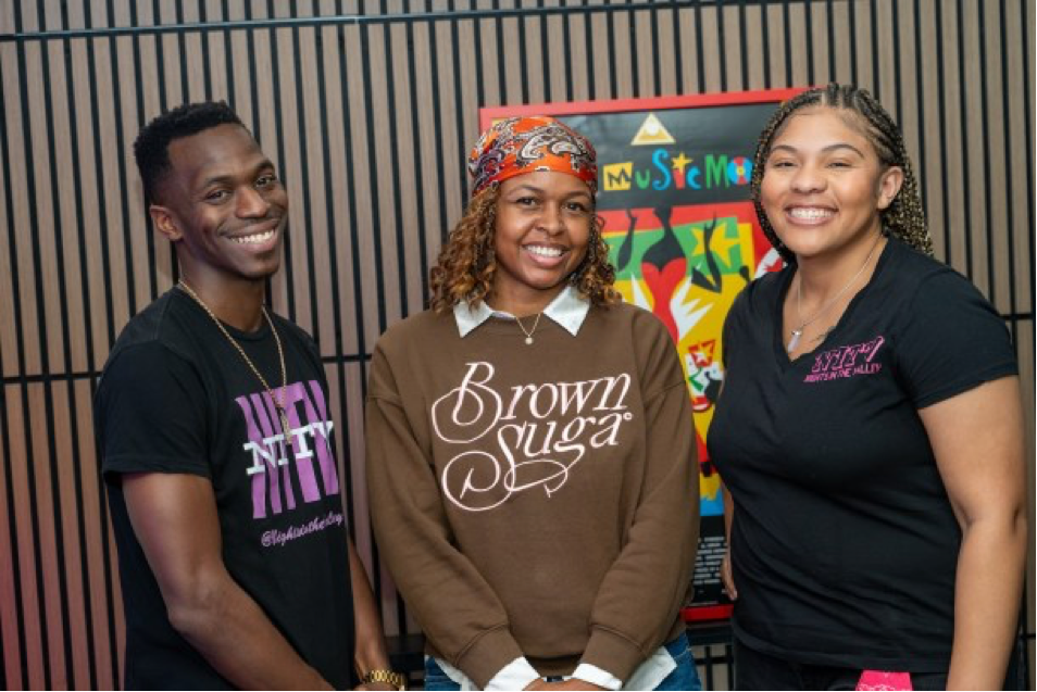 Nights in the Valley founders Quincy Middleton, left, and Sumarah Lewis flank Chelsea Kodama, a member of their line dancing performance team. Russell Stiger Jr., OBSERVER