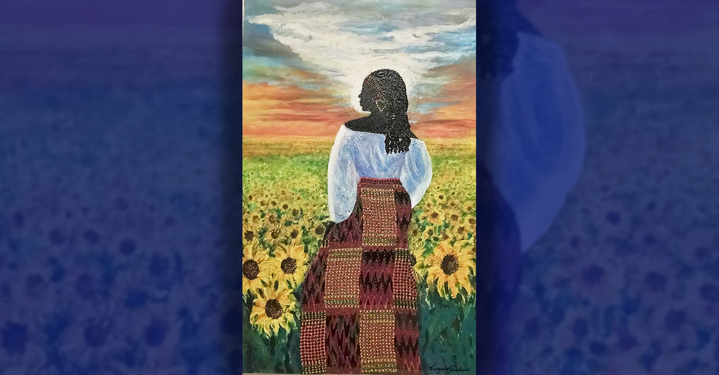 ‘Be Still...’ by Virginia Jourdan is on display at the Richmond Art Center (RAC), in Richmond, CA. Photo by Carla Thomas.