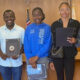 Marin City community leaders (l.-r.): Terrie Green, executive director of Marin City Climate Resilience (MCCR); Wambua Musyoki, Stanford University; Khamil Callahan, Santa Rosa Junior College; Serenity Allen, Xavier University; and Chinaka Green, MCCR associate director.