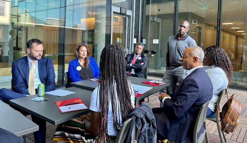 Members of PRC’s Black Leadership Council meet with a lawmaker in Sacramento. Photo courtesy of PRC.