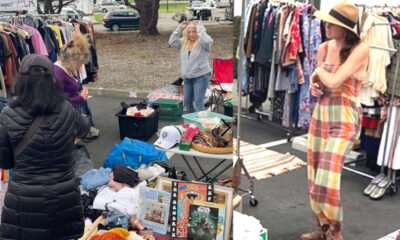 Customers shopping in Marin City Flea Market. Photo courtesy of marincityflea.org.
