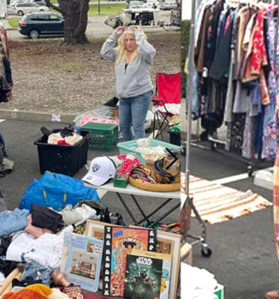 Customers shopping in Marin City Flea Market. Photo courtesy of marincityflea.org.