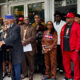 Rev. Amos Brown of Third Baptist Church addresses community members at the Fillmore Heritage Center ribbon cutting. Photo by Linda Parker Pennington.