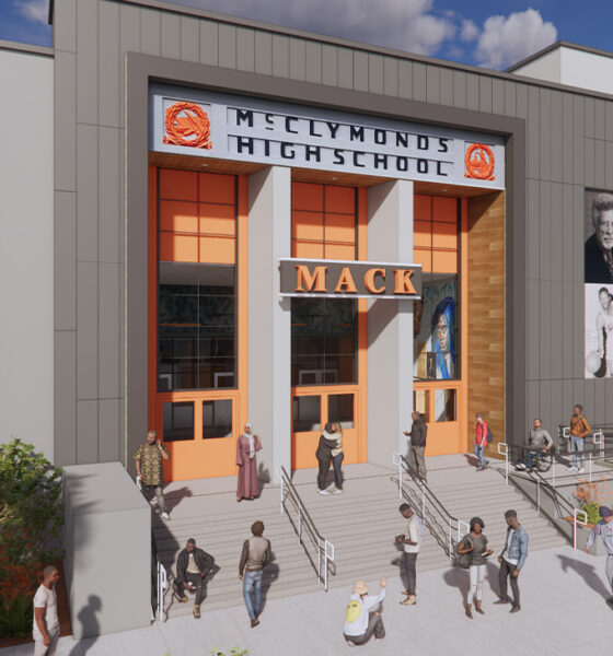 Renderings of McClymond High School renovation. Courtesy image.