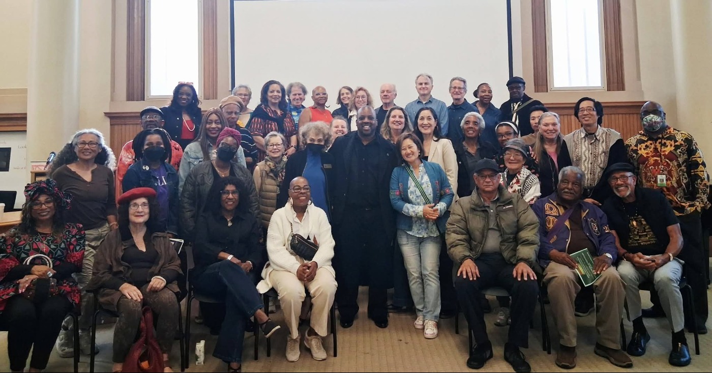 Artist Eric Murphy celebrates his birthday at the AAMLO, African American Museum and Library of Oakland with his exhibit City of Stars: From the Archives in downtown Oakland. Photo courtesy of Judah