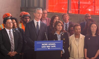 From left to right: Jesse Arreguín, Gov. Gavin Newsom, Sharon Quirk Silva, Oakland Mayor Barbara Lee, and Janelle Chan. Photo courtesy Sarah Henry.