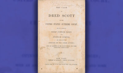 The cover of the “Full Opinions” from the Dred Scott Case. (The Smithsonian Institution). Public domain.