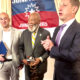 District 5 Supervisor Bilal Mahmood, Rev. Dr. Amos Brown, Pastor Emeritus of Third Baptist Church, SF Mayor Daniel Lurie. Photo by Linda Parker Pennington.