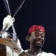 Jordan Walker displays the Home Run Derby trophy he won with an epic performance on Monday night at Citizens Bank Park in Philadelphia.