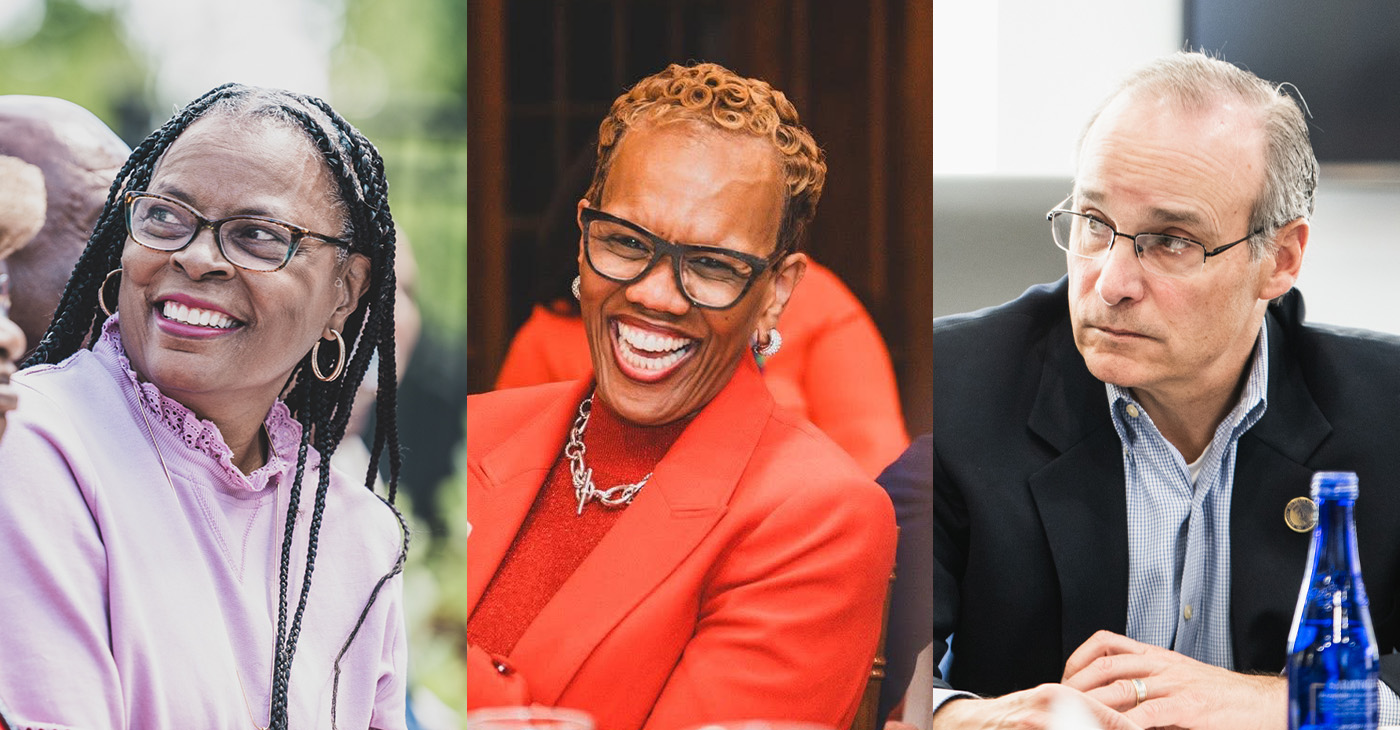 Left to right: Vice Chairs: Colonel Debbie Harrington, U.S. Army (Retired), and Bernadette Dorsey Whatley, an executive with JPMorgan Chase Treasurer: Chip Rossi, retired Market President for Bank of America.