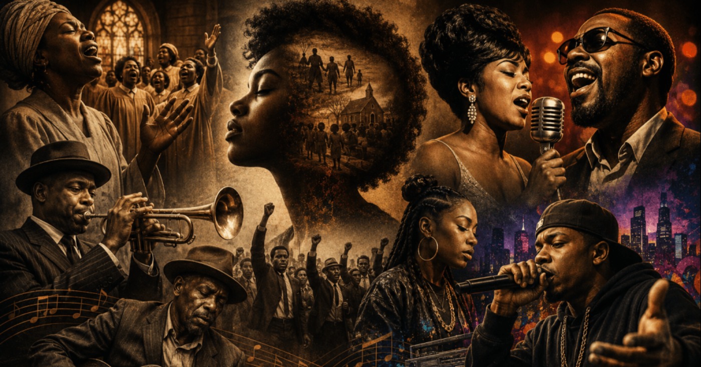 Long before history books or mainstream media documented the Black experience, spirituals, blues, and gospel music served as the community's primary archive of survival and resistance. Credit: Gemini