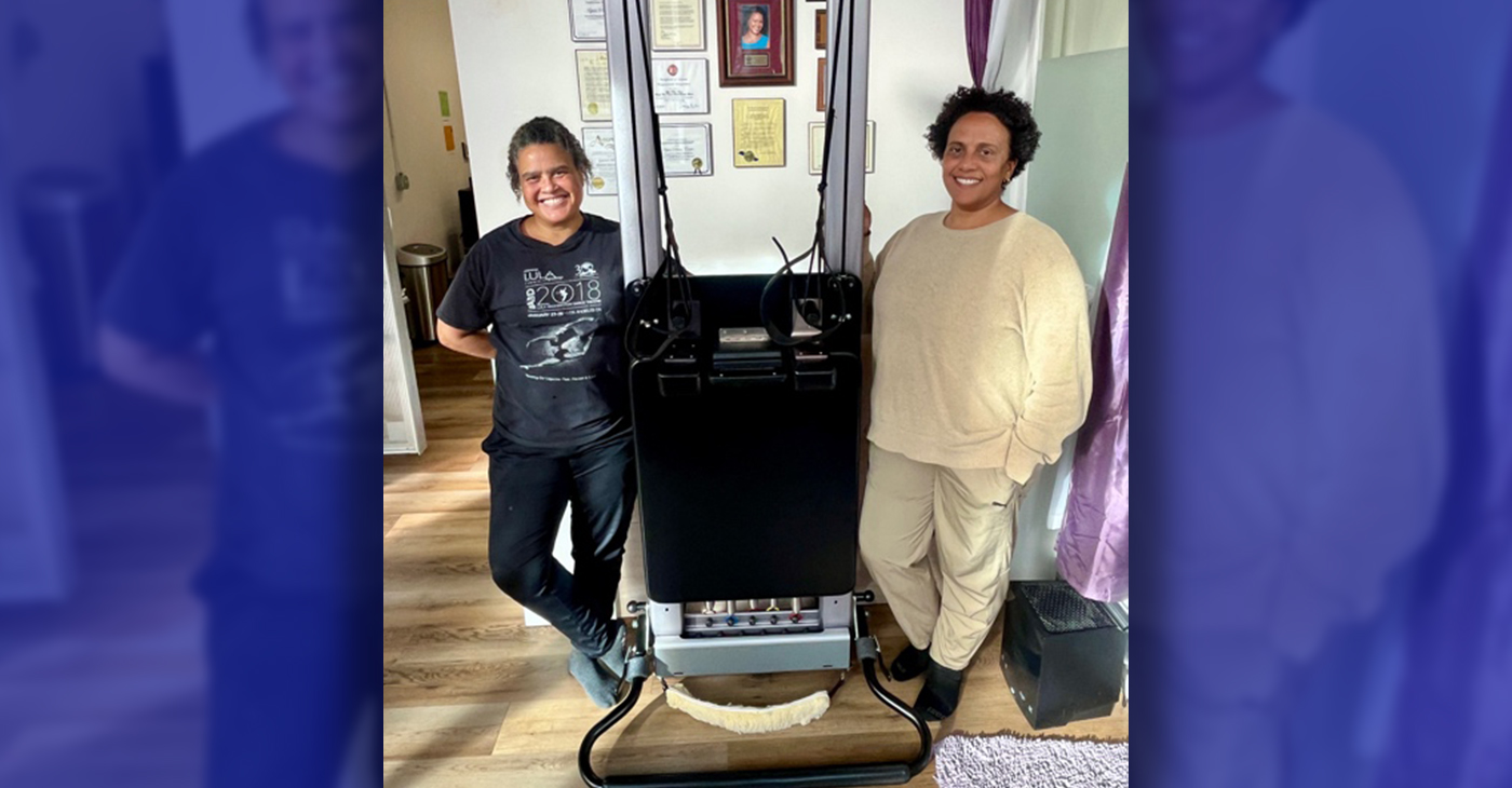Photo Credit: (left) Tonya Marie Amos, founder of Aspire Pilates Center (right) Wren Amos, project manager of Grown Women Dance Collective. Photo by Jonathan ‘Fitness’ Jones.