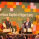 JPMorganChase Chairman and CEO Jamie Dimon, left, speaks during “San Francisco: Capital of Opportunity,” an event presented by JPMorganChase and The San Francisco Standard. Photo courtesy of JPMorganChase.