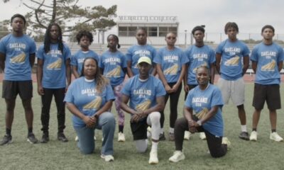 The delegation going to the International Children’s Games in Taiwan includes (from left) Dewayne Littlepage, Gia Goodlow, Abisewolu Redmond, Mahari Moore, Marvin Thomas, Najae Ellison, Royal Moore, Sir.Kamryn Lloyd, and Jasani Highsmith. The delegation’s coaching leadership includes Head Coach Dr. Tommie Smith, Senior Coach Margaret Dixon, Girls Coach Evangela Dixon, Strength and Conditioning Coach Nola Turnage, and Boys Coach Michael Flood, Jr. Photo courtesy of 100 Black Men of the Bay Area.