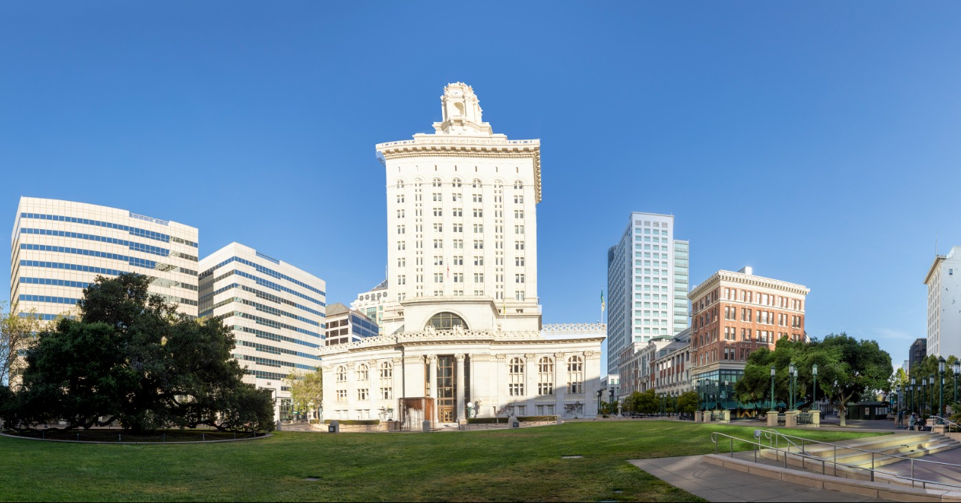 View of downtown Oakland, California and City Hall. iStock photo.