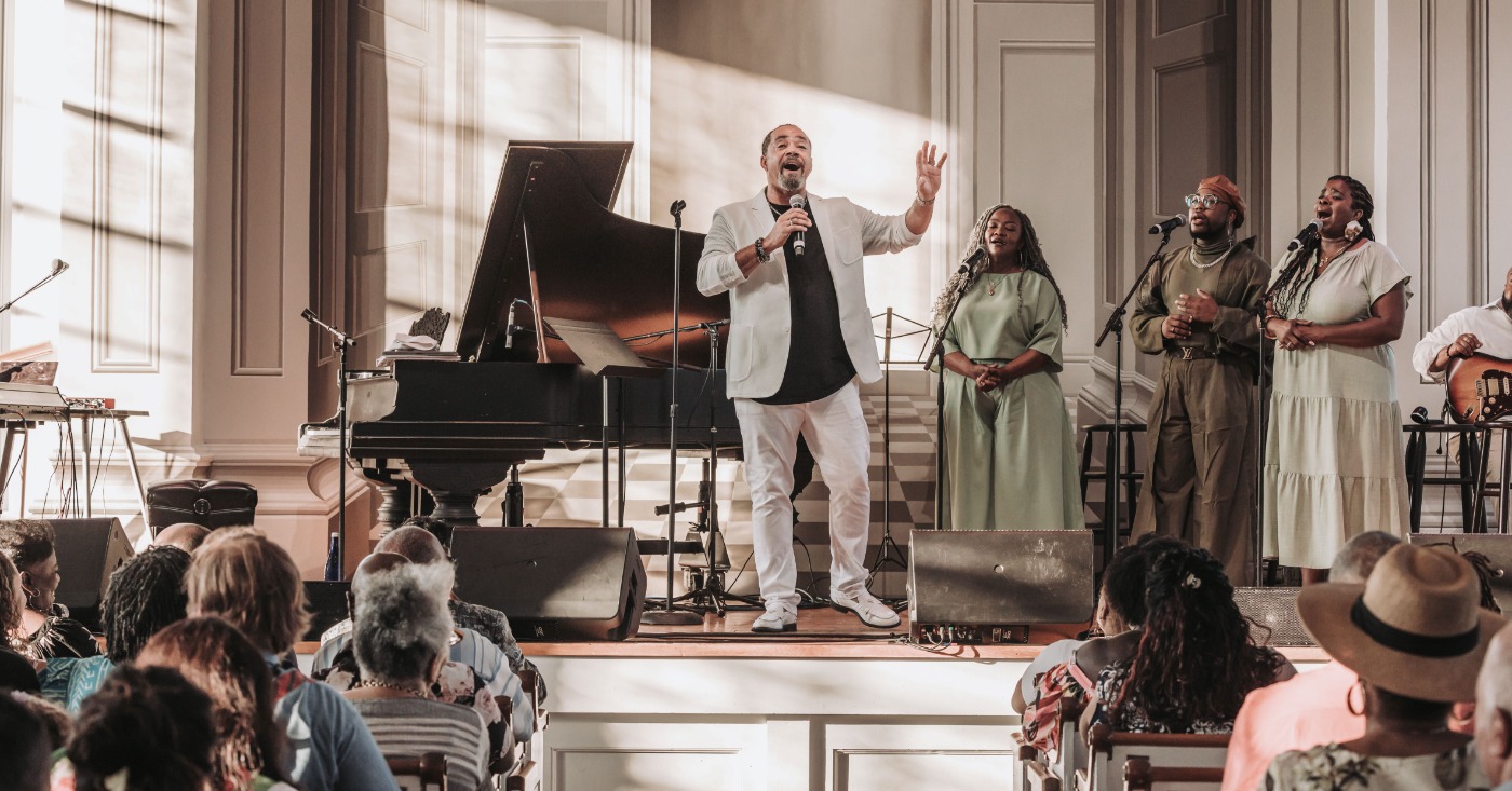 Acclaimed gospel musician and performer Rodney D. Boyden delivers an inspirational performance at the inaugural Martha’s Vineyard Gospel Festival.