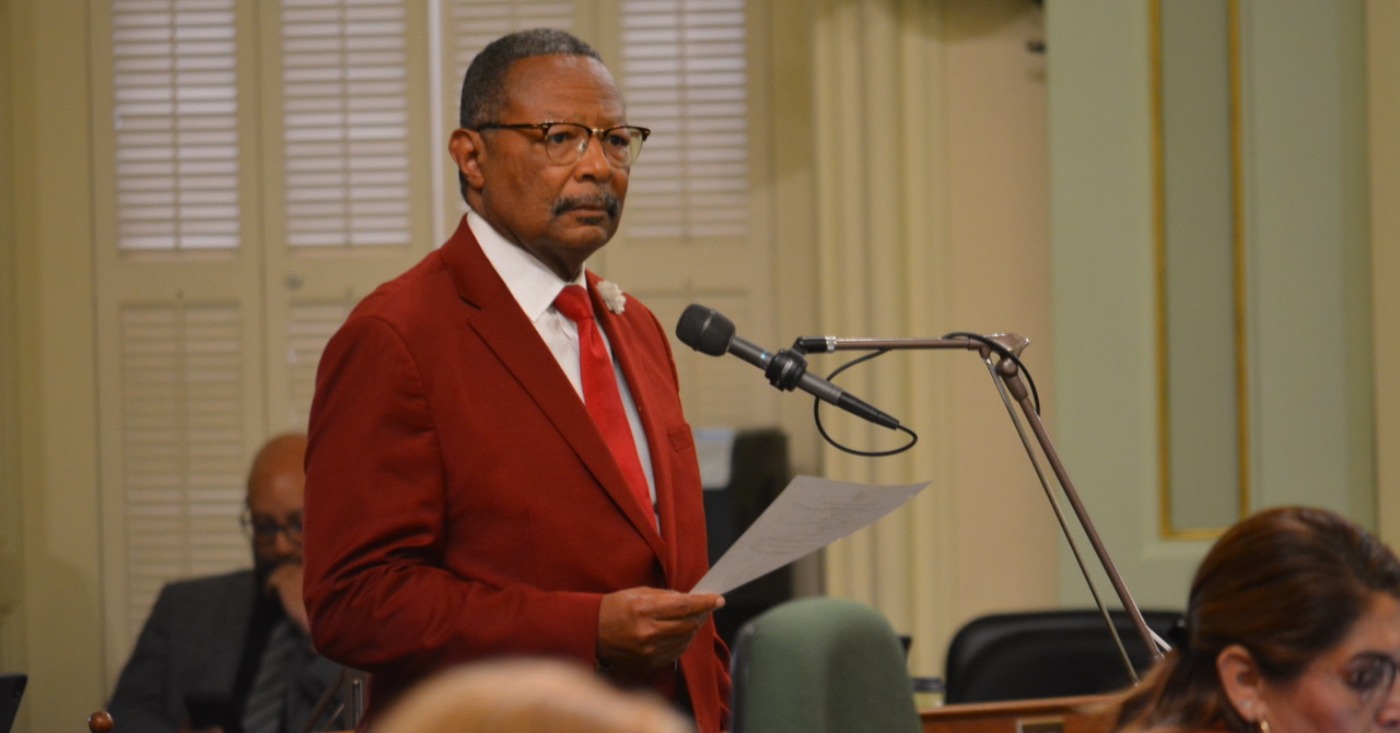 Former Assemblymember Reggie Jones-Sawyer (D-Los Angeles) authored Assembly Bill 3089, which formally apologized for California’s role in perpetuating slavery and its enduring harms against Black Californians. Gov. Gavin Newsom signed the bill into law in September 2024. A similar measure by Assemblymember James C. Ramos (D-Highland), apologizing for the state’s historical mistreatment of California Native Americans, has reached Newsom’s desk. CBM photo by Antonio Ray Harvey.