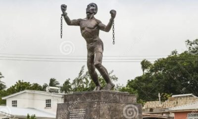 Bussa Emancipation Statue in Bridgetown, Barbados. Photo courtesy Wikimedia Commons.