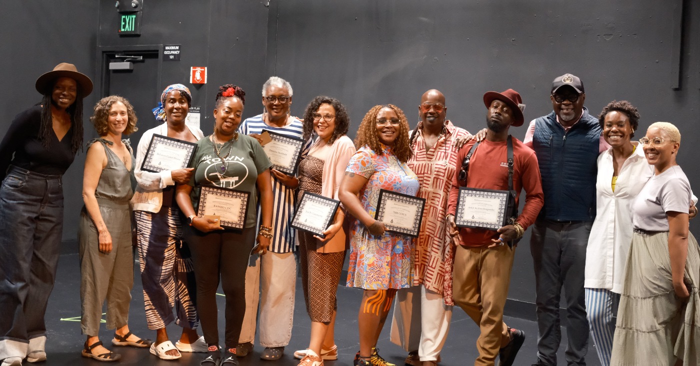 The first cohort of BLACspace participants with awards in August. Courtesy photo.