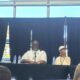 Quixote Atkins of VillageGIVE moderates a panel discussion at the Coliseum 60 celebration at Youth UpRising featuring Keith Brown, a member of IATSE Local 107; author, historian and former Black Panther Party member Tareka Lewis; and African American Sports and Entertainment Group President Ray Bobbitt.