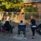 Supporters continue to gather outside the home of Zakiya Jendayi a week after sheriff’s deputies boarded up doors and windows, changed the locks and fenced off the property. Photo by Lindsay Imai Hong.
