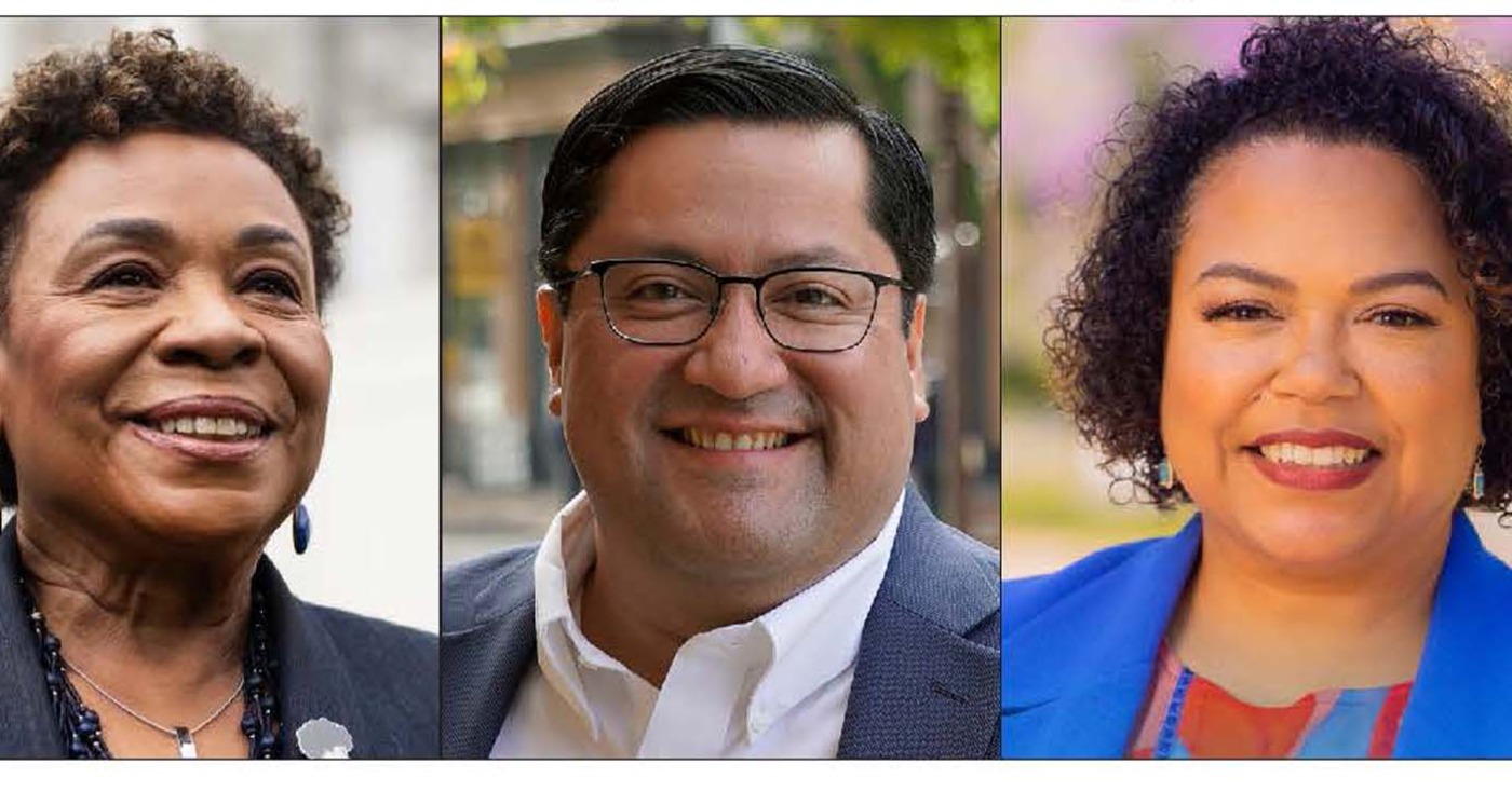 Barbara Lee, Jesse Arreguin, Mia Bonta. File photos.