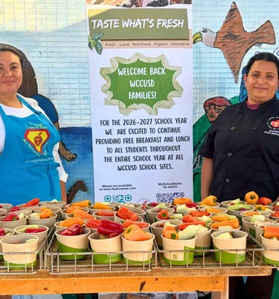 West Contra Costa Unified School District food services team members pose for a photo at Back-to-School Night. Photo courtesy of WCCUSD.